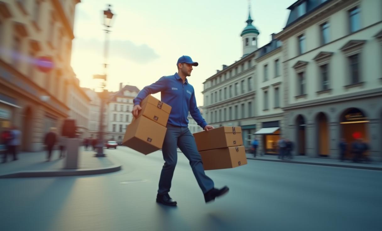 Alpine Express Kurier liefert Pakete in Zürich