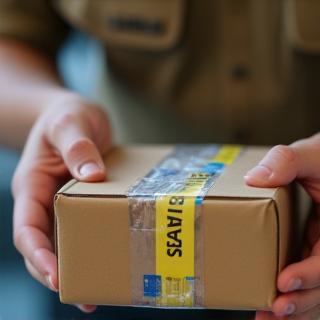 Same-Day Kurier schließt Paket ab